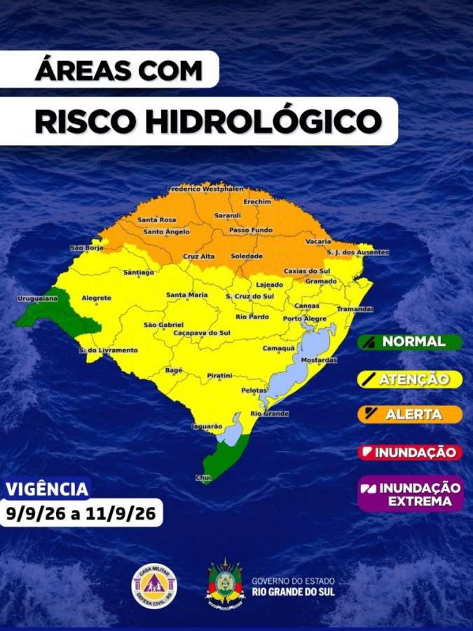 Tapejara e região estão em zona de alerta climático para os próximos dois dias