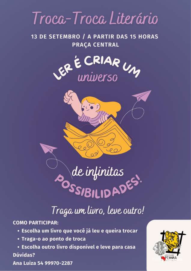 LEO Clube Tapejara promove Troca-Troca Literário na Praça Central
