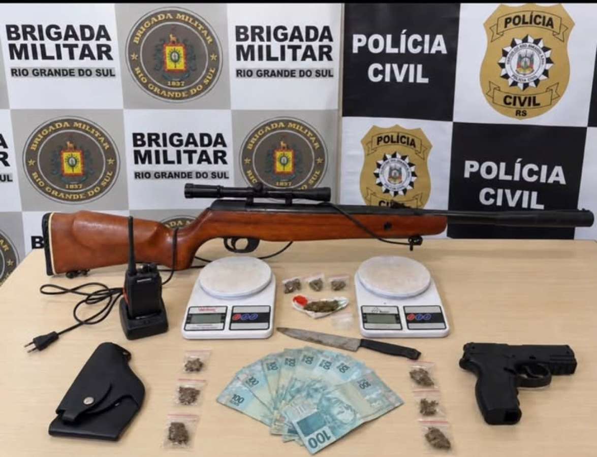 Homem é preso por tráfico de drogas durante cumprimento de mandado de busca em Tapejara