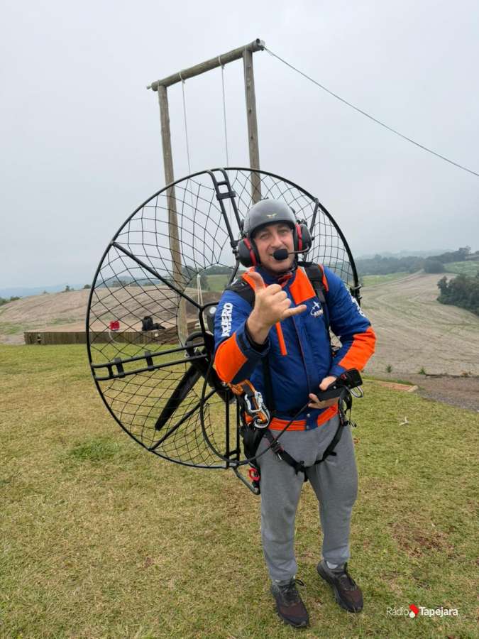 Rafael Spagnol bate recorde pessoal em voo de paramotor entre Tapejara e Piratuba
