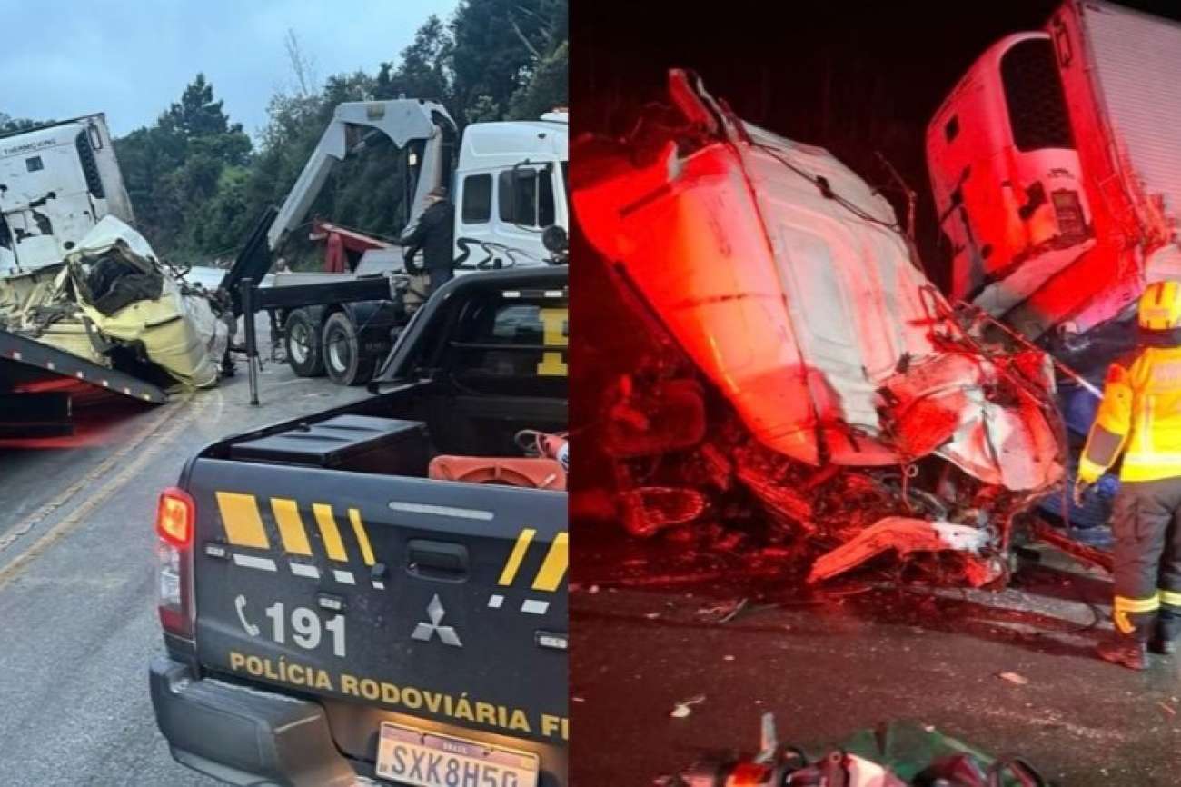 Motorista de Passo Fundo morre em colisão entre três caminhões em Santa Catarina