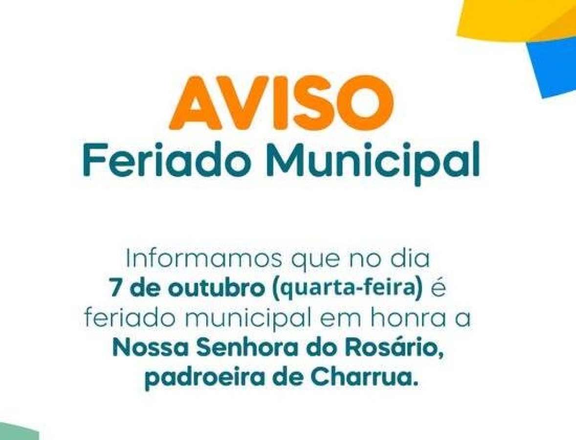 Charrua terá feriado municipal nesta quarta-feira, dia 7