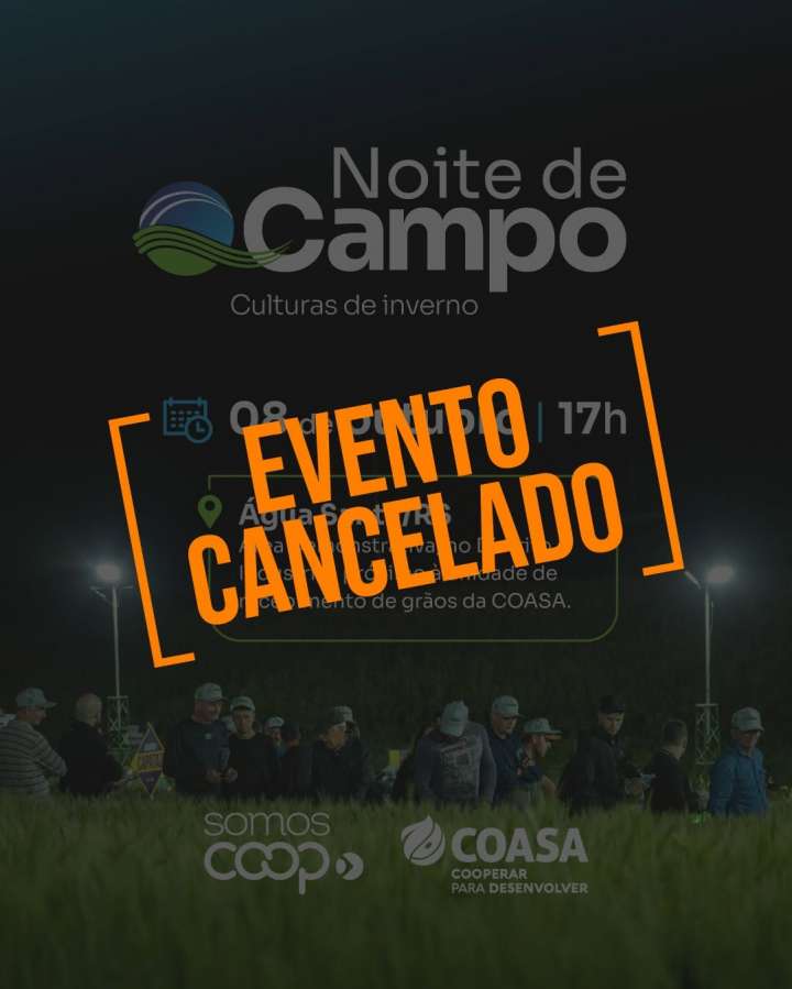 Coasa cancela Noite de Campo devido às condições climáticas