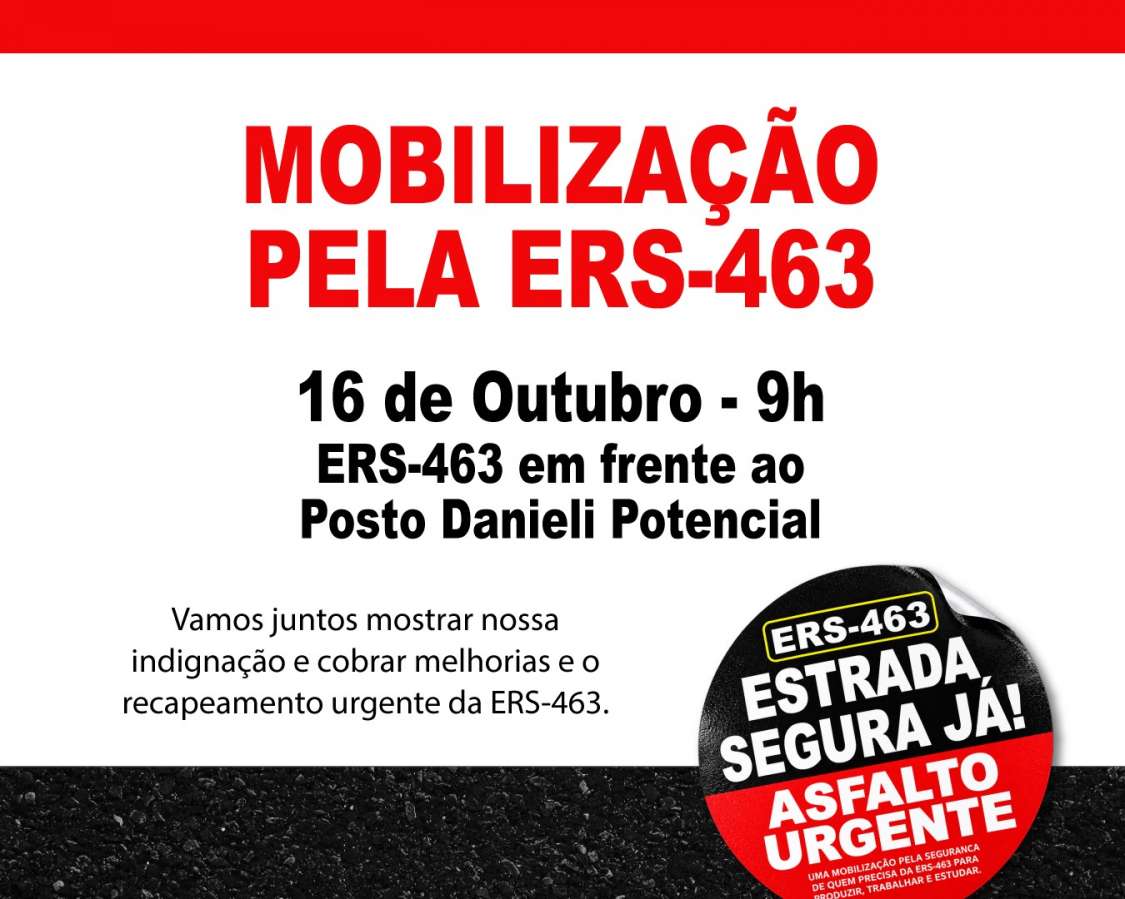 Hoje é dia de Mobilização em Tapejara pela ERS 463