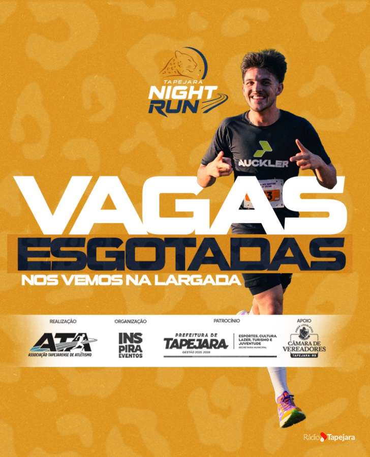 Tapejara Night Run chega aos 700 inscritos para sua primeira edição