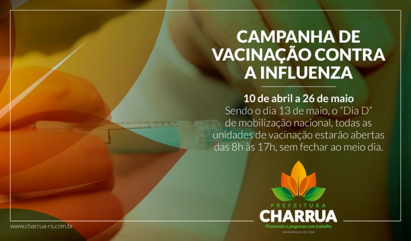 Charrua disponibiliza vacinação contra a gripe