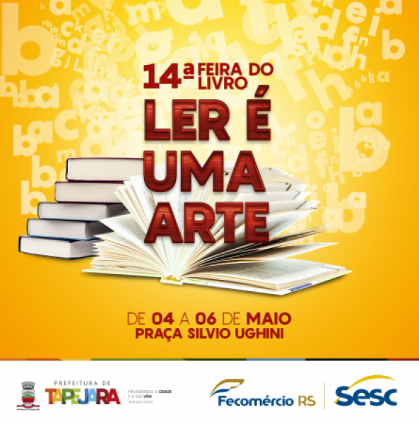 14ª Feira do Livro acontecerá de 4 à 6 de maio em Tapejara