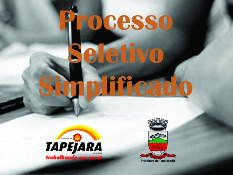 Inscrições abertas para o Processo Seletivo Simplificado da Prefeitura de Tapejara